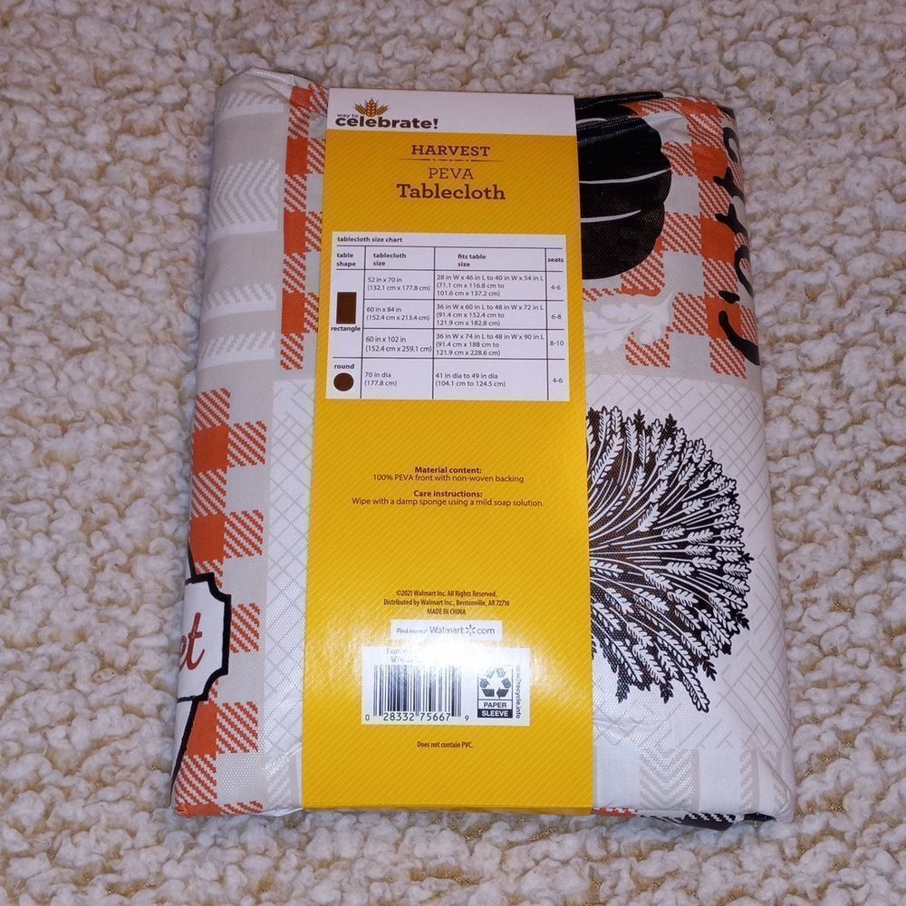 Thanksgiving Fall Vinyl Tablecloth - Picture 4 of 4